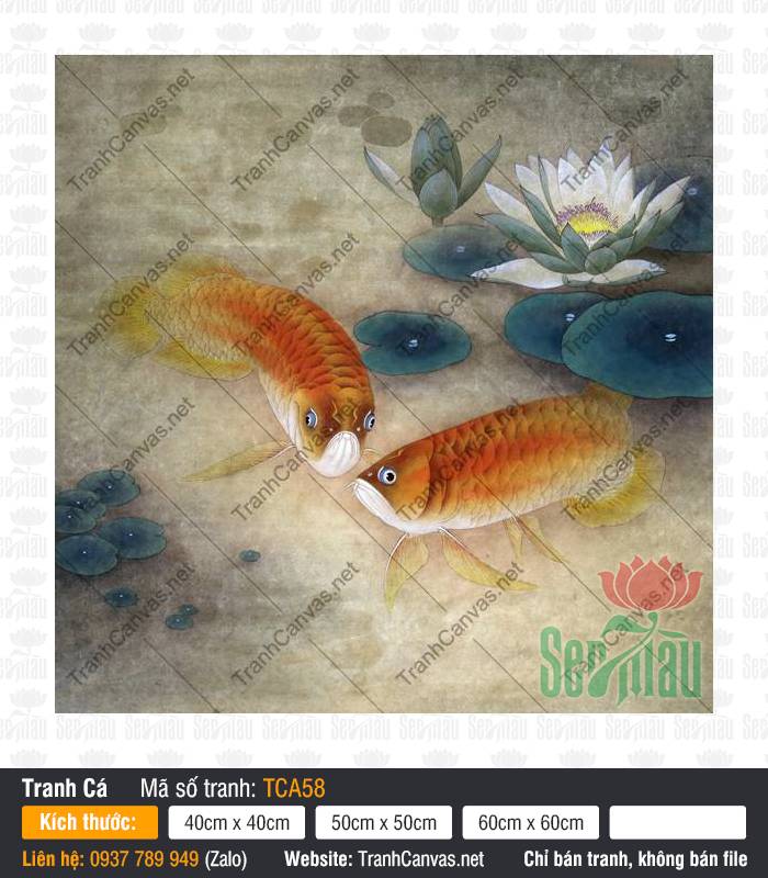 Tranh 2 Con Cá Rồng TCA58, Tranh Cá Đẹp, Tranh Cá Đẹp, Tranh Canvas