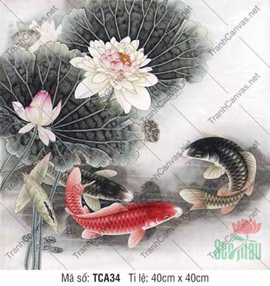 Tranh Cá Chép Treo Tường TCA34, Bức Tranh Cá Chép