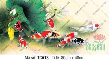 Tranh Cửu Ngư Quần Hội Đẹp TCA13, In Hình Cá Chép