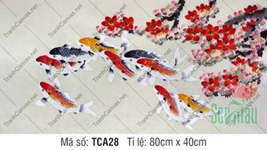Tranh Cửu Ngư Quần Hội Khổ Lớn TCA28, Hình Cá Chép