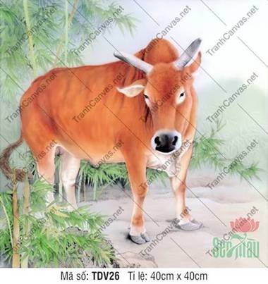 Tranh Con Bò TDV26, Hình Con Vật Đẹp