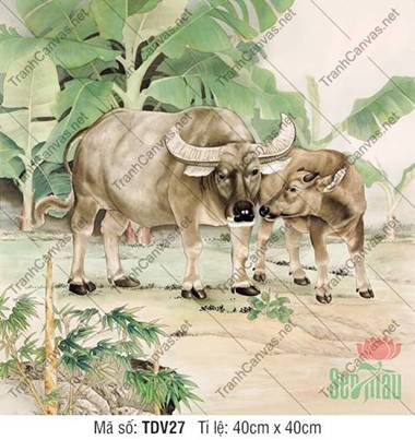 Tranh Con Trâu TDV27, Tranh Con Vật