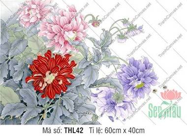 Tranh Hoa Đẹp Treo Phòng Khách THL42, Tranh Hoa Lá