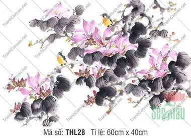 Tranh Hoa Và Chim THL28, Tranh Hoa Đẹp Nhất
