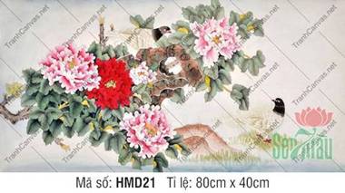 Hình Ảnh Tranh Hoa Mẫu Đơn HMD21, Hình Hoa Mẫu Đơn