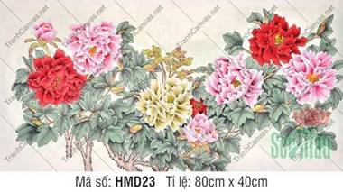 Những Bức Tranh Hoa Mẫu Đơn Đẹp Nhất HMD23, Tranh Hoa Mẫu Đơn Canvas