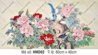 Tranh Hoa Mẫu Đơn Canvas HMD02, Hình Hoa Mẫu Đơn