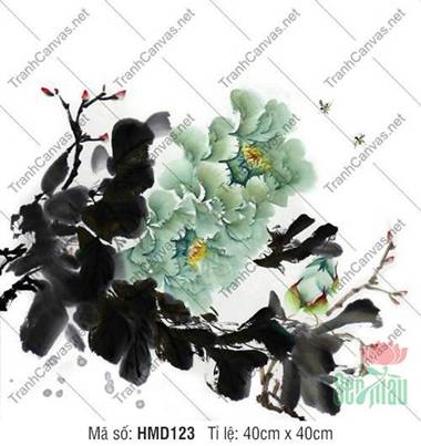 Tranh Hoa Mẫu Đơn May Mắn HMD123, Hình Hoa Mẫu Đơn