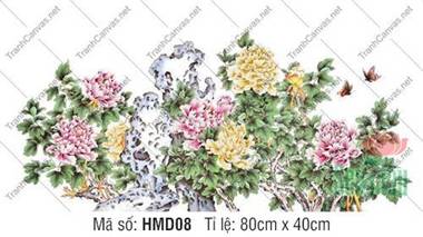 Tranh Hoa Mẫu Đơn Phong Thủy HMD08, Hình Hoa Mẫu Đơn