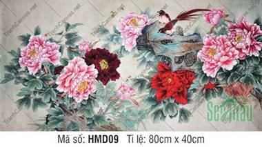 Tranh Hoa Mẫu Đơn Treo Tường HMD09, Hình Hoa Mẫu Đơn