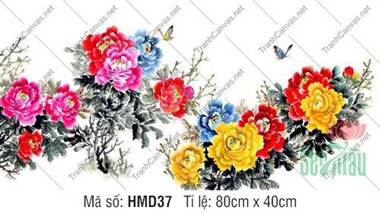 Tranh Mẫu Đơn Phú Quý HMD37, Hình Hoa Mẫu Đơn Đẹp
