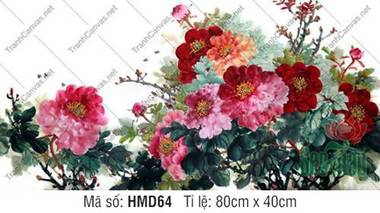 Tranh Vẽ Hoa Mẫu Đơn Đẹp HMD64, Hình Hoa Mẫu Đơn