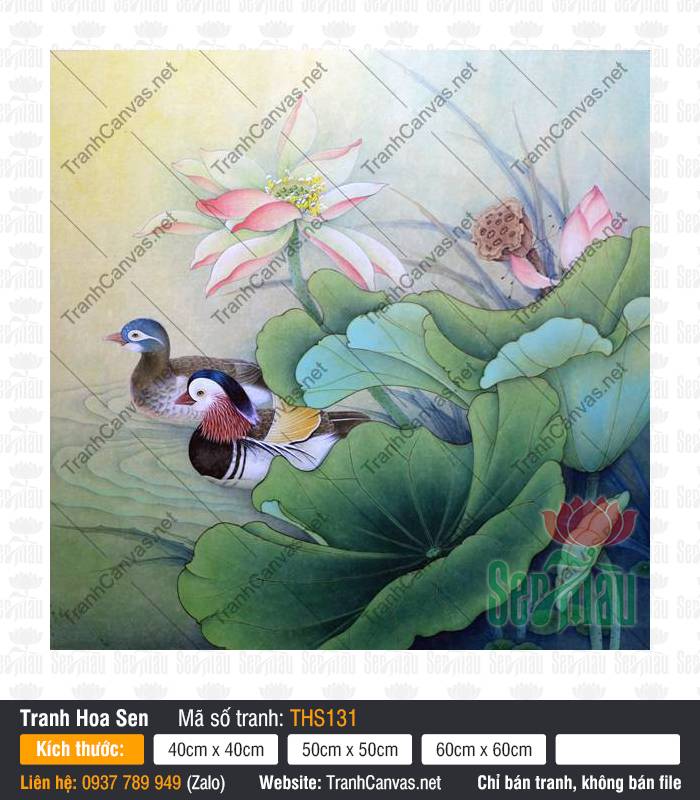 Hình Hoa Sen Nghệ Thuật THS131, Tranh Hình Hoa Sen, Tranh Hoa Sen, Tranh Canvas Cao Cấp