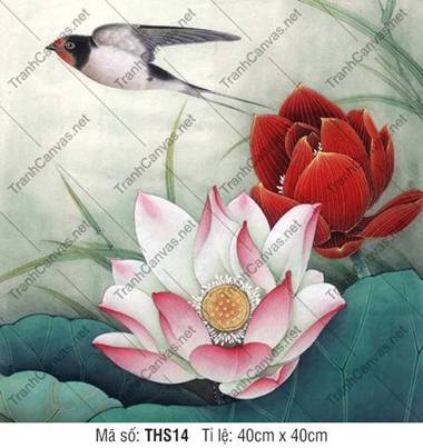 Tranh Hình Hoa Sen THS14, Tranh Hoa Sen Phong Thủy