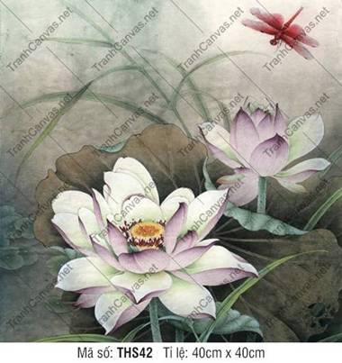 Tranh Hoa Sen Tím THS42, Hình Hoa Sen Đẹp Nhất