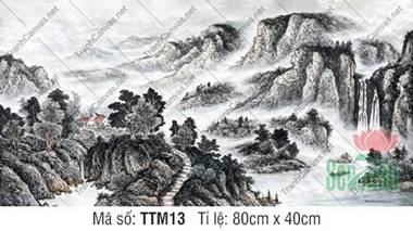 Bức Tranh Thủy Mặc TTM13, Tranh Thủy Mặc Đẹp Nhất