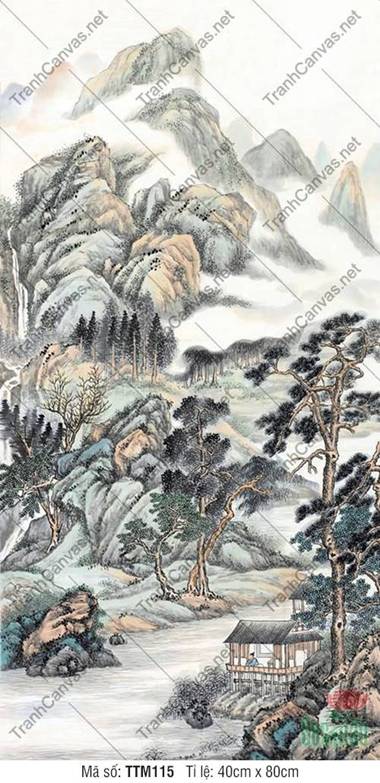 Khung Tranh Thủy Mặc TTM115, Tranh Tường Thủy Mặc