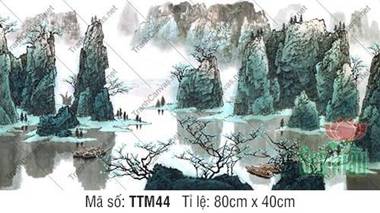 Tranh Núi Non TTM44, Tranh Thủy Mặc Phong Cảnh