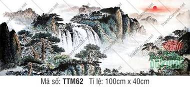 Tranh Thủy Mặc Đẹp TTM62, Tranh Tường Thủy Mặc