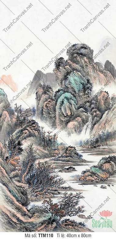 Tranh Thủy Mặc Đơn Giản TTM110, Tranh Thủy Mặc Đẹp