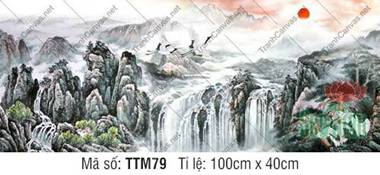 Tranh Thủy Mặc Đơn Giản TTM79, Bức Tranh Thủy Mặc