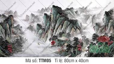 Tranh Thủy Mặc Khổ Lớn TTM05, Tranh Tường Thủy Mặc