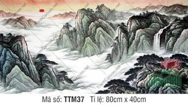 Tranh Thủy Mặc Núi Non TTM37, Tranh Núi Non