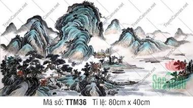 Tranh Thủy Mặc Núi TTM36, Tranh Thủy Mặc Phong Thủy