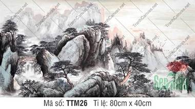 Tranh Thủy Mặc Sông Nước TTM26, Tranh Thủy Mặc Núi