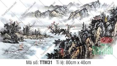 Tranh Thủy Mặc TTM31, Tranh Thủy Mặc Phong Cảnh