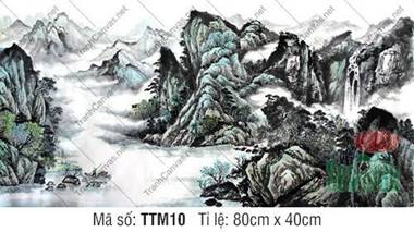 Tranh Thuỷ Mặc Treo Phòng Khách TTM10, Tranh Thủy Mặc Khổ Lớn
