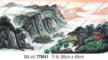 Tranh Thủy Mặc Treo Phòng Khách TTM41, Tranh Thủy Mặc Chất Lượng Cao