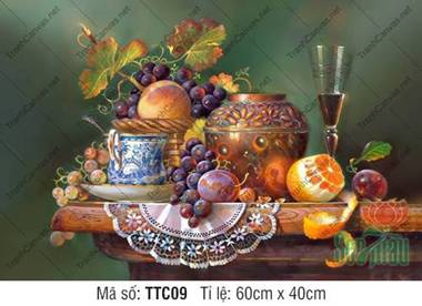 Tranh Tĩnh Vật Kích Thước Lớn TTC09, In Tranh Tĩnh Vật Đẹp
