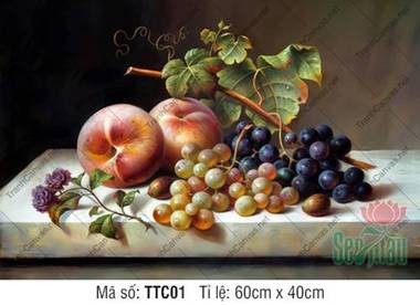 Tranh Tĩnh Vật Trái Cây TTC01, Tranh In Tĩnh Vật