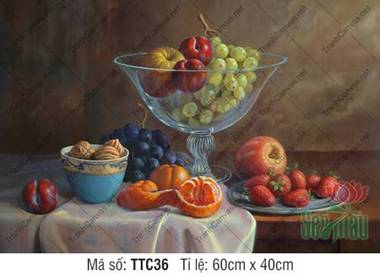 Tranh Tĩnh Vật Trái Cây TTC36, Tranh Tĩnh Vật Màu