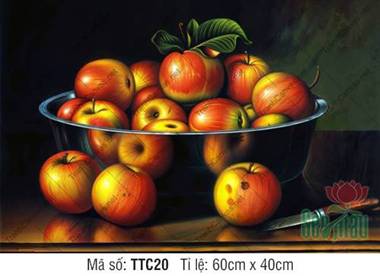 Tranh Tĩnh Vật Trái Táo TTC20, Tranh Tĩnh Vật Đẹp