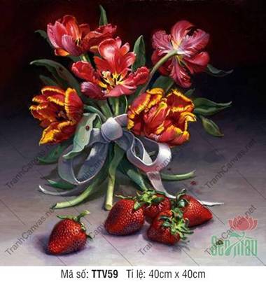 Tranh Tĩnh Vật Hoa Tulip TTV59, Tranh Tĩnh Vật Đẹp